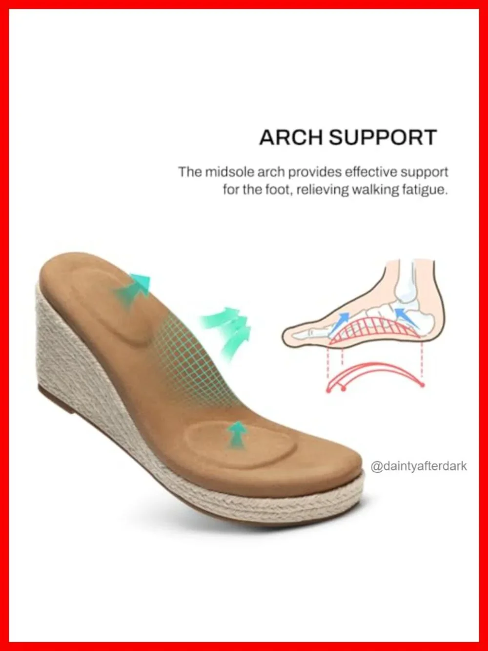 Women Wedge Sandals Espadrilles Orthopedic Arch Support Memory Foam Ankle Strap